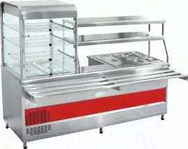 Мини-линия раздачи Abat ПВХМ-70КМУ нержавеющая сталь (витрина слева)