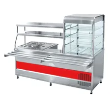 Мини линия раздачи Abat ПВХМ-70КМУ нерж витрина справа
